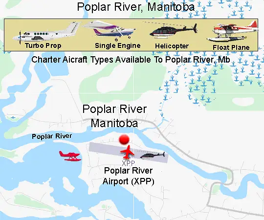 Poplar River Airport runway and apron area
